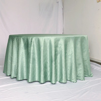 Nappe en tissu polyester bleu poussière de 120 à 132 pouces, nappe jacquard pour mariage, fête, banquet, événements, hôtel, restaurant