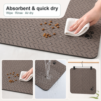Tapis d'alimentation moderne pour animaux de compagnie en boue de diatomée, absorbant rapidement, antidérapant, en polyester, séchage rapide, avec support en caoutchouc, pour chiens et chats, tailles 30x40