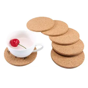 Factory wholesale good quality custom design 4 inch round cork mug coaster