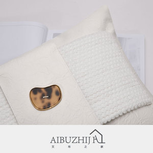 AIBUZHIJIA Geometric Embroidery Pattern <strong>Rectangular</strong> <strong>Cushion</strong> <strong>Cover</strong> Decorative Home White Elegant Sofa Pillow <strong>Covers</strong> - Product Image 3