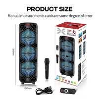 Haut-parleur de karaoké puissant 120W 3*8 pouces, haut-parleur de fête Bluetooth avec lumière LED et micro sans fil, vente chaude