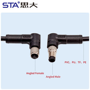 Sensor Conector M5 de 4 pines IP67 Ángulo recto y recto 3 pines 4 pines Macho Hembra Conector de cable impermeable Cables de cable de PVC PUR - Product Image 3