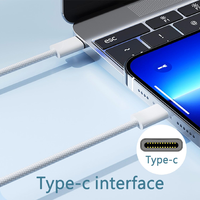Cable de Carga Trenzado de 1M/1.5M/2M y 60W, Tipo C a C, para iPhone 16 15 Pro, Carga Rápida USB C, Cable de Datos, Directo de Fábrica