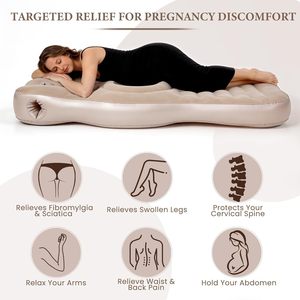 Almohada Inflable para <span class=keywords><strong>Embarazo</strong></span> con Aberturas Abdominales y para la <span class=keywords><strong>Cabeza</strong></span>, Colchón para Aliviar el <span class=keywords><strong>Dolor</strong></span> de Espalda y Cadera para Mujeres Embarazadas, Masaje Portátil de PVC - Product Image 3