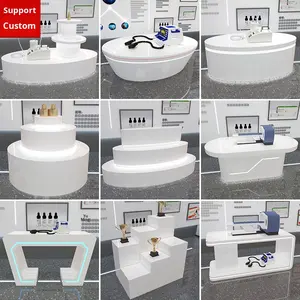 Intelligente, Kreative und Langlebige Beleuchtete Hotel-Rezeptionstheken mit LED-Licht, Maßgefertigte Lackierte Insel-Displays für Unternehmenspräsentationen - Product Image 1