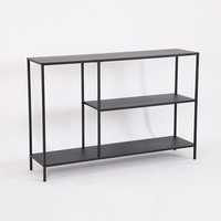 Console moderne en acier noir pour bureau à domicile, salon, hall d'entrée ou couloir - Table console fine pour couloir