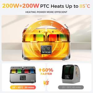 Séchoir à filament Creality SpacePi X4, 4 bobines, double chauffage indépendant, température maximale 85°C, machine de séchage du plastique - Product Image 3