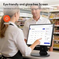 Nouvel écran tactile POS de qualité industrielle de 15,6 pouces / entrée VGA, sans pilote, Plug&Play, base métallique robuste, garantie de 3 ans