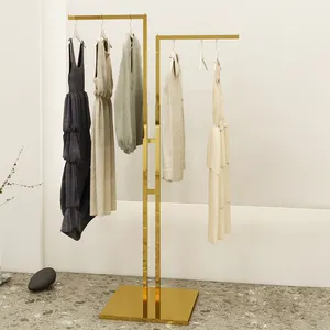 Pretty garment clothes hanging display rack store clothing display rack