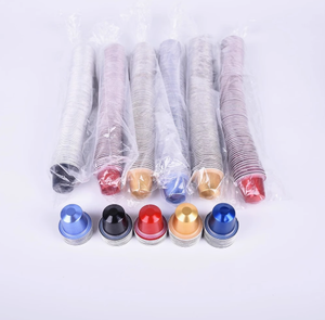 10 ensembles bricolage usage Commercial <span class=keywords><strong>café</strong></span> Capsules vides papier d'<span class=keywords><strong>aluminium</strong></span> jetable en plusieurs couleurs Xiaomi Machine à <span class=keywords><strong>café</strong></span> Compatible - Product Image 4