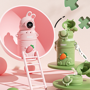 Nouvelle Arrivée en Gros : Gourde Isotherme Intelligente pour Enfants en Acier Inoxydable 316, Forme Lapin, avec Affichage LED de Température - Product Image 6