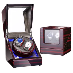 Groothandel 2 + 0 Luxe Rode Lacquer Box Automatische Horloge Winder Japanse Motor