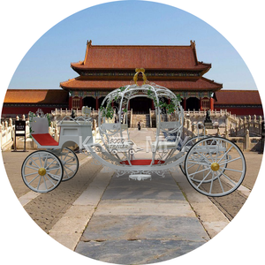 Chariot électrique de mariage de cendrillon avec chariot de cheval de citrouille en acier durable de style royal pour le transport touristique sans cheval - Product Image 3