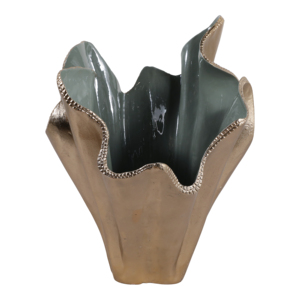 Vaso in Metallo con Volant, Vaso Moderno in Alluminio per Fiori, Decorazione per Casa, Tavolo o Ufficio, Stile Capri - Product Image 5
