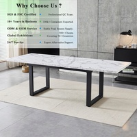 Table à manger en céramique OKAY, durable, pour salon, salle à manger, cuisine, structure robuste, forme rectangulaire, table à manger en pierre frittée