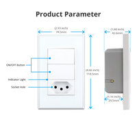 Zemismart 10A Prise murale intelligente Brésil Interrupteur d'éclairage Google Alexa Prise Zigbee Homekit Interrupteur d'éclairage