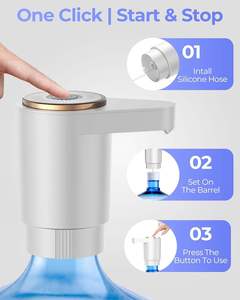 Pompe à eau portable rechargeable électrique sur pied à chargement par le bas avec lumière nocturne froide pour la maison - Product Image 6