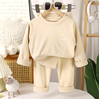 Ensemble haut et pantalon à manches longues en polaire polyester pour enfants avec logo personnalisable