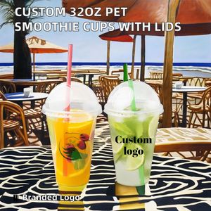 Gobelets à smoothie jetables personnalisés avec logo, 12 oz, à emporter, en PET PP, en plastique transparent, pour bubble tea, café, jus - Product Image 2