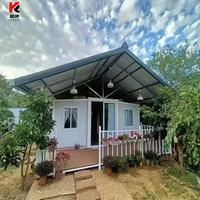 Maison conteneur mobile pliable en structure acier préfabriquée, adaptée à l'habitation et à une salle d'activités extensible de moins de 170 m²
