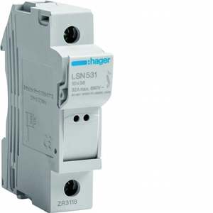 LSN531 Personalizable con Portafusibles Hagers 10.3x38 + Indicador 1 Polo 1 Módulo DIN - Product Image 1