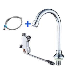 <strong>Foot</strong> Operated <strong>Pedal</strong> Flush Grifo De Pie Cold Water Kitchen <strong>Faucet</strong> Hospital <strong>Foot</strong> Control Valve <strong>Pedal</strong> <strong>Faucet</strong> Tap