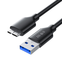 Cable Adaptador USB 3.0 Tipo A a USB 3.0 Micro B Macho, Cable de Sincronización de Datos para Disco Duro Externo HDD