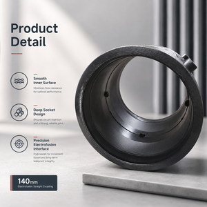Raccord droit électrofusion SDR11 de 140 mm pour tuyaux HDPE, idéal pour l'alimentation en eau, le drainage, l'irrigation et les systèmes de tuyauterie industrielle - Product Image 6