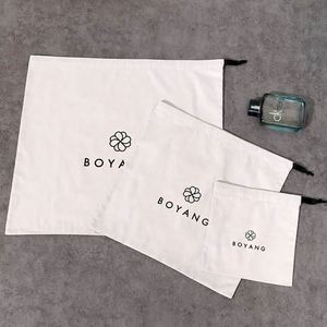 Custom Logo Cotton <b>Drawstring</b> Women's <b>Canvas</b> <b>Bags</b> Reusable Cotton <b>Canvas</b> Tote <b>Bag</b> Dust Packaging Shoe <b>Bag</b> - Product Image 1