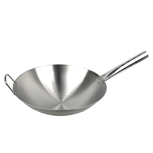 Wok en acier inoxydable de qualité commerciale, anti-rouille, écologique, à double poignée, grande poêle de cuisson compatible avec les cuisinières à gaz - Product Image 4