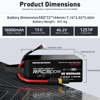 Vente en gros 12S/6S 44.4V personnalisé 18000 23000 28000mAh batterie de drone grande charge à décollage vertical à voilure fixe
