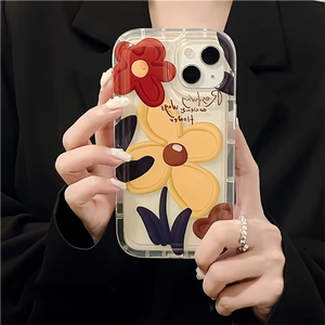 Custodia per telefono cellulare con fiore Airbag <span class=keywords><strong>trasparente</strong></span> <span class=keywords><strong>Cover</strong></span> di protezione completa per <span class=keywords><strong>iPhone</strong></span> 15 16 16e 17 Air 17 <span class=keywords><strong>Pro</strong></span> Max 14 13 - Product Image 1