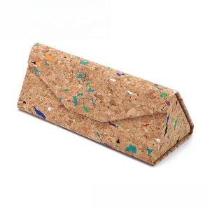 Caja plegable para gafas triangulares, caja de gafas de sol impermeable hecha a mano, caja de almacenamiento de alta calidad, patrón de piel de serpiente a cuadros de Escocia
