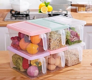 Boîte de rangement de cuisine, organisateur de réfrigérateur, boîte en plastique transparente, contenants hermétiques pour la congélation des aliments, maison - Product Image 4
