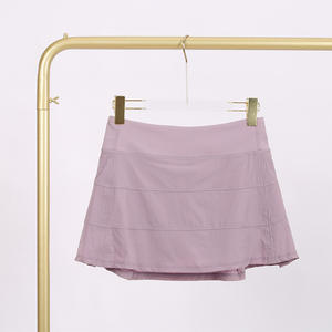 Jupe de sport <span class=keywords><strong>LULU</strong></span> Empire taille empire à trois plis, deux-en-un, anti-exposition, élastique et respirante pour femme, toutes saisons - Product Image 4