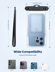 Lamicall PRAB03 Floating <strong>Waterproof</strong> <strong>Phone</strong> Holder IPX8 Underwater Dry <strong>Bag</strong> Clear Pouch Case Support Face ID For 7 Inch Cellphone - Product Image 5