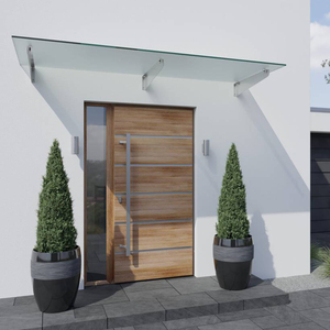 Kinmade nhiệm vụ nặng nề thép không gỉ kính tán khung ngoài trời rõ ràng gass mái hiên nhiều lớp kính tán chủ - Product Image 3