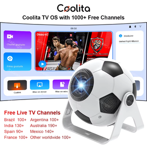Mini Proyector LED HD Portátil con Diseño de Fútbol, Android 11, Sistema Operativo Coolita <span class=keywords><strong>TV</strong></span> Integrado y Más de 1000 Canales Gratuitos - Product Image 2