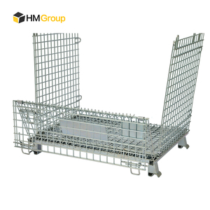 Công nghiệp kho bền dễ dàng lắp ráp gấp lưu trữ Stack mạ kẽm kim loại thép dây sắt Container - Product Image 4