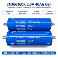 Baterai Lithium Titanate Grade A 2.3V 40Ah 66160 Sel LTO Silinder 20000+ Siklus 20C High Drain Lto Akku Stok EU Bebas Pajak