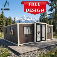 Maison conteneur de luxe extensible sur mesure de 20 et 40 pieds, maison préfabriquée en acier portable, villa, hôtel, bureau avec 2 et 3 chambres