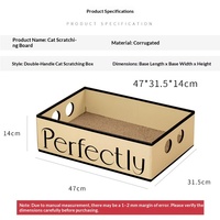 Boîte à gratter pour chat en papier kraft, lit pour chat rectangulaire en carton ondulé, grand salon de grattage anti-déchirure, cadeau de Noël personnalisé pour animaux de compagnie