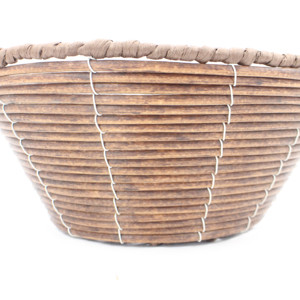 Panier de rangement mixte en forme de disque, cordon en <span class=keywords><strong>papier</strong></span> brun, tube en <span class=keywords><strong>plastique</strong></span> marron, panier de rangement - Product Image 5