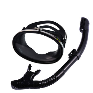 Ensemble masque de plongée et tuba, système de respiration entièrement sec, pour adulte, une seule fenêtre, verre trempé, silicone, équipement de sports nautiques - Product Image 1
