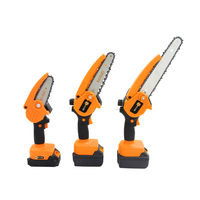 Tronçonneuse sans fil au lithium COOFIX – Prix attractif, rouge-orangé, cylindre en bois, batterie puissante