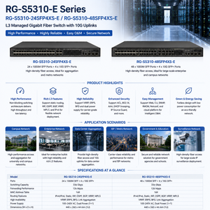 Commutateur réseau d'entreprise 10G SFP+ géré L3 à 48 ports en fibre optique Gigabit Ru Ijie RG-S5310-24SFP4XS-E RG-S5310-48SFP4XS-E24 - Product Image 5