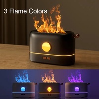 Diffuseur d'huiles essentielles électriques à flamme d'air, humidificateur ultrasonique à brume fraîche, LED 3 couleurs, pour la maison, 200 ml