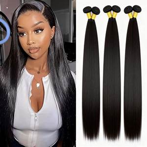 Venta al por mayor para proveedores: Cabello humano virgen brasileño Remy de alta calidad 10A 12A con cutícula alineada, doblemente liso y ondulado, con acabado sedoso a máquina. - Product Image 2