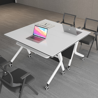 Table de formation pliante en bois de style minimaliste moderne, fabricant chinois, bureau modulaire de haute qualité pour salles de réunion