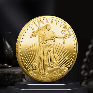 Nueva Moneda Conmemorativa de <span class=keywords><strong>la</strong></span> Estatua de <span class=keywords><strong>la</strong></span> <span class=keywords><strong>Libertad</strong></span>, Chapada en Plata y Oro, con Diseño de Águila, Artículo Coleccionable, Recuerdo, Regalo - Product Image 1
